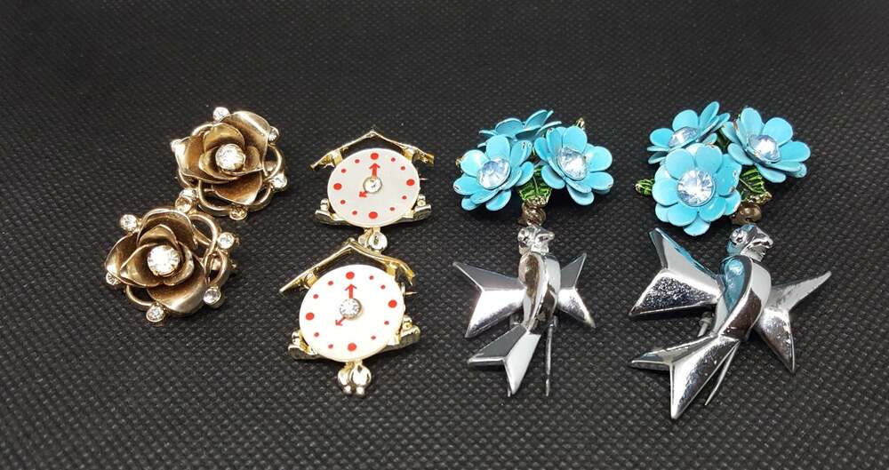 1960s LOT of lapel sweater pins brooches